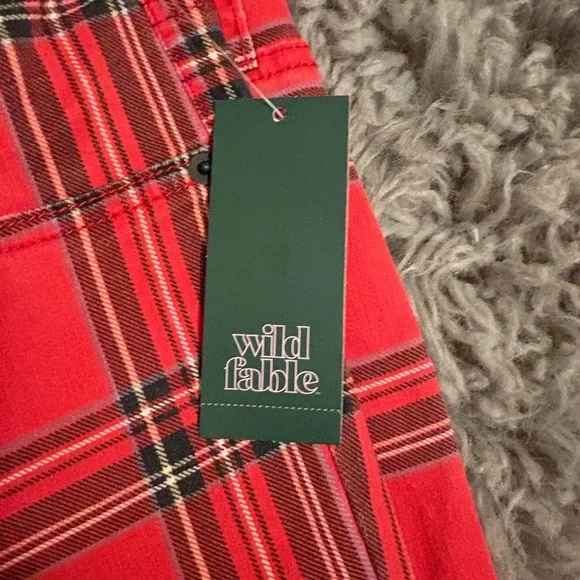 Wild Fable Red Casual Pants Tartan Style - Picture 3 of 11